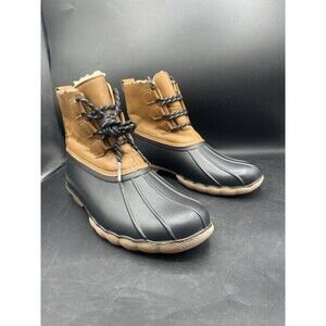 Alpine Woods Lorider Duck Boots Womens 9 Brown Black Faux Fur Rain Snow